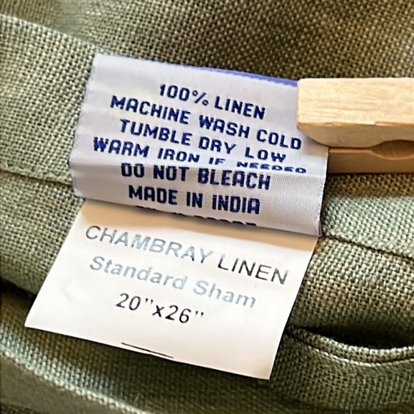 Pine Cone Hill Soft Green Linen Standard Pillow Sham - Picture 3 of 5